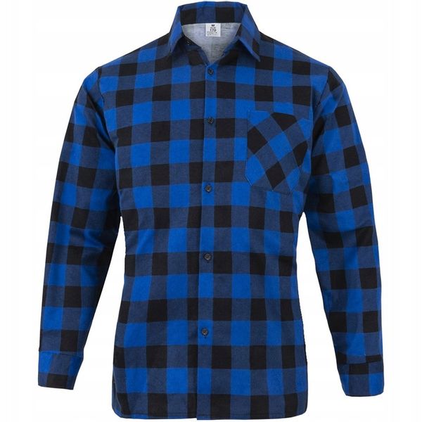 KOSZULA ROBOCZA FLANELOWA do pracy NIEBIESKA KRATA M zdjęcie 2