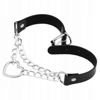 CHOKER NASZYJNIK OBROŻA PUNK ROCK SERCE ŁAŃCUCH