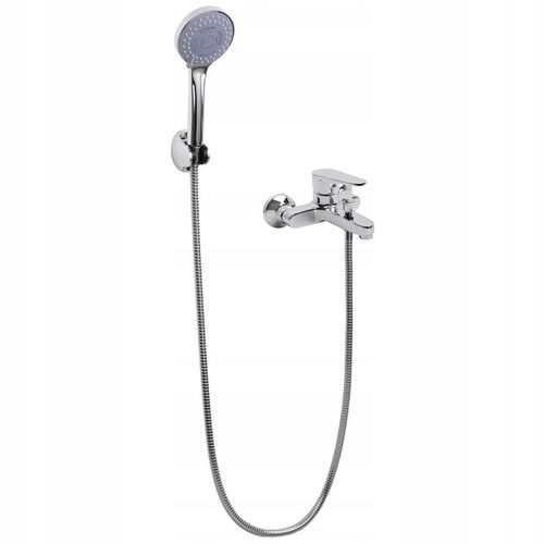 Bateria wannowa ścienna chrom srebrna z prysznicem kran do wanny YOKA HOME na Arena.pl