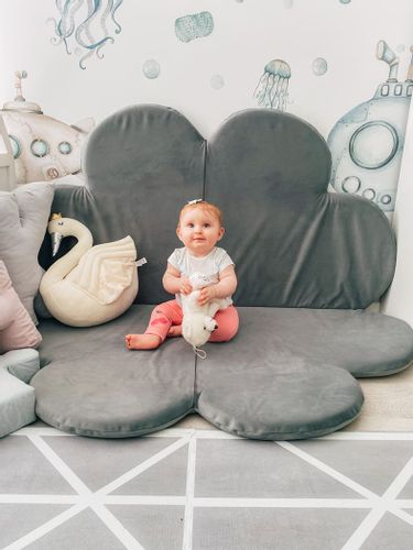 mata do zabawy Koniczynka 120 cm 4-częściowa szary fiolet na Arena.pl