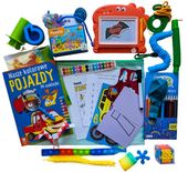 SASZETKA XL Z ZABAWKAMI NA PODRÓŻ 4-6L SENSORYCZNA TRAVELBOX NA NUDĘ