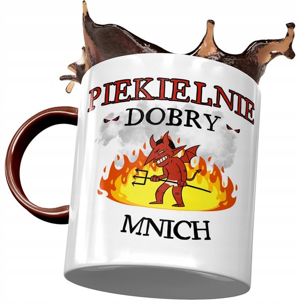 Kubek Bordowy Dla Mnicha Piekielnie Dobry Z Nadrukiem Ze Zdjęciem zdjęcie 1