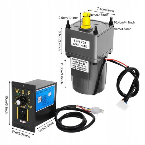 Silnik regulacji prędkości 40W 20K + regulator prędkości - 220V na Arena.pl