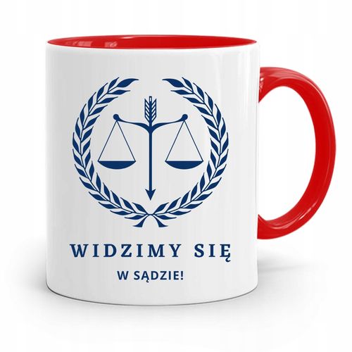 Kubek Czerwony Prawnika Widzimy Sie W Sądzie! Z Nadrukiem Ze Zdjęciem na Arena.pl