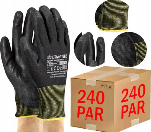 rękawice robocze czarne j-timipoli_bb10-xl - 240 par na Arena.pl