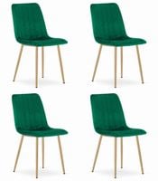 Krzesło tapicerowane LAVA ciemna zieleń 4 szt. aksamit do kuchni jadalni
