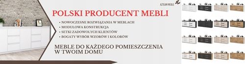 Komoda Antracyt/Wotan 6 szuflad 3 drzwi Duza Komoda 200 cm ZESTAW do na Arena.pl