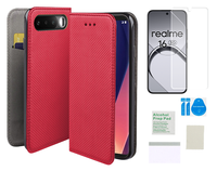 Etui z klapką do REALME 16 5G case czerwony smart magnet + folia ochronna