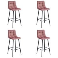 Hoker ARCETO - aksamit ciemny róż / nogi czarne x 4