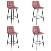 Hoker ARCETO - aksamit ciemny róż / nogi czarne x 4