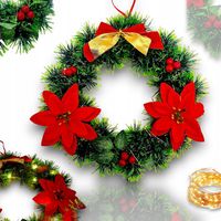 WIENIEC ŚWIĄTECZNY dekoracyjny OZDOBNY STROIK WIENIEC LED na Drzwi