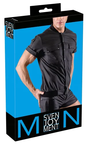 svenjoyment koszula męska l czarna matowa z kieszeniami i zatrzaskami na Arena.pl