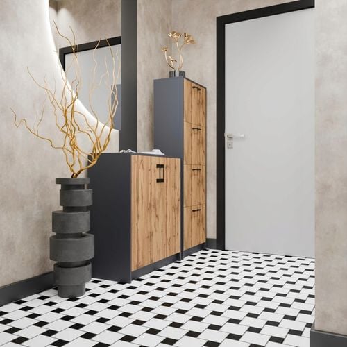 Komoda szafka 2D GRAFIT-WOTAN dwudrzwiowa regał antracyt ROB na Arena.pl