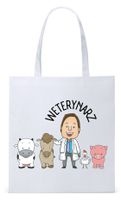 Dla Weterynarza Na Prezent Torba Eco Biała Shopper Z Nadrukiem Ze Zdjęciem