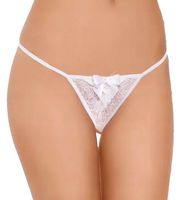 Białe sexy stringi z pęknięciem S-L