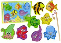 DLA DZIECI DREWNIANY ZESTAW DO ŁOWIENIA ZWIERZĄT