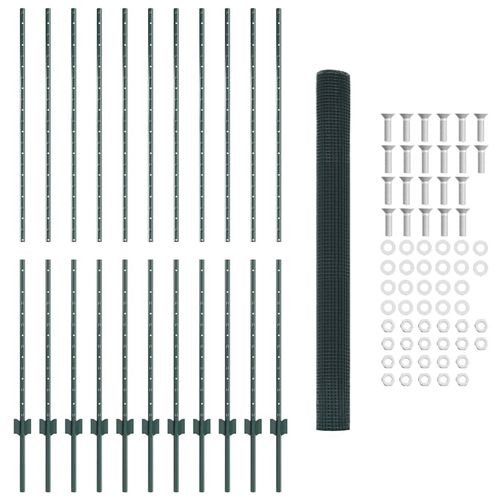 Ogrodzenie z słupkami Zielony 1.5 x 25 m Stal na Arena.pl