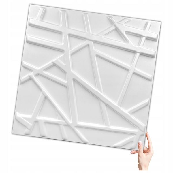 Kaseton Ścienny Sufitowy 3D Biały Panele Ścienne 50x50 0,25m2 LINE zdjęcie 1