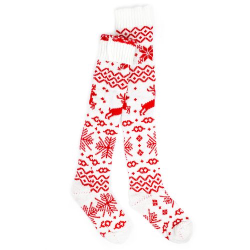 zakolanówki świąteczne biało czerwone na Arena.pl