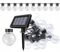 GIRLANDA SOLARNA OGRODOWA LAMPKI SOLARNE ŻARÓWKI NA BALKON ŁAŃCUCH KULKI