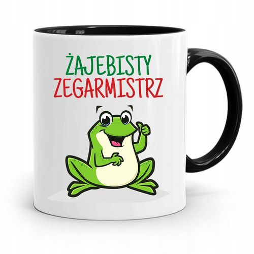 Kubek Czarny Zegarmistrza Żajebisty Zegarmistrz Z Nadrukiem Ze Zdjęciem na Arena.pl