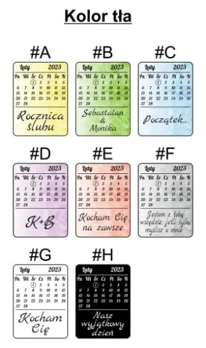 Brelok Do Kluczy Breloczek 2 Strony Data Kalendarz Zdjęcie Napis Dla Par na Arena.pl