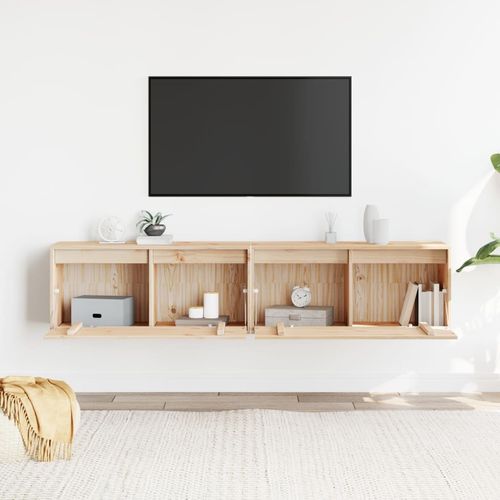 Szafki ścienne, 2 szt., 80x30x35 cm, lite drewno sosnowe na Arena.pl