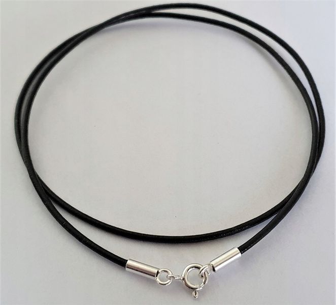 RZEMIEŃ RZEMYK CZARNY Z ZAPIĘCIAMI ZE SREBRA 925 70 CM zdjęcie 2