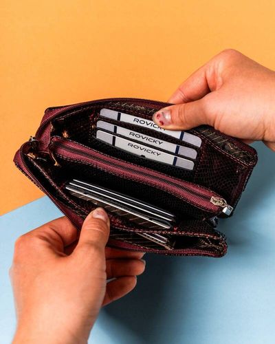 duży portfel damski na zamek z cyrkoniami - lorenti na Arena.pl