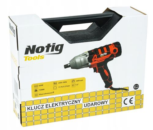 KLUCZ UDAROWY DO KÓŁ ELEKTRYCZNY 650W 750Nm 1/2" MOCNY Z ZESTAWEM NASADEK na Arena.pl