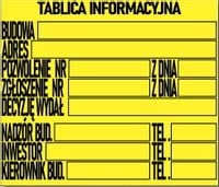BTI-2 Tablica informacyjna budowlana wg. ustawy
