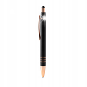 DŁUGOPIS WCISKANY CZARNY LEIVA METALOWY TOUCH PEN WKŁAD NIEBIESKI 10 SZTUK