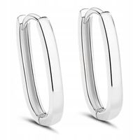 Srebrne kolczyki gładkie prostokątne koła stal szlachetna 316L