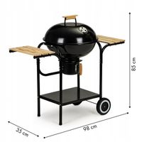 GRILL OGRODOWY WĘGLOWY Z POKRYWĄ I PÓŁKAMI RUSZT POPIELNIK MULTIGARDEN