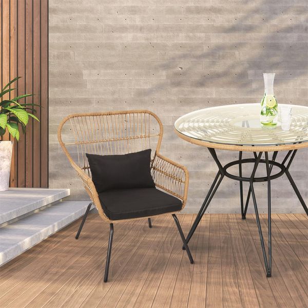 Krzesło Surabaya Arm czarna poduszka zdjęcie 2