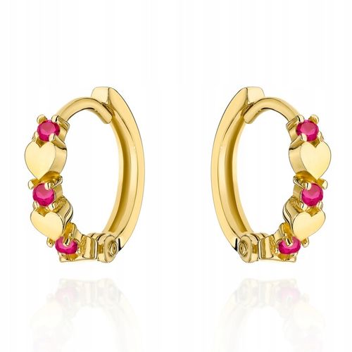 ZŁOTE KOLCZYKI 585 DZIECKO DZIEWCZYNKA KOŁA SERDUSZKA chrzest komunia na Arena.pl