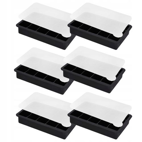 6x Foremki do lodu silikonowe forma do 15 kostek lodu z pokrywką na Arena.pl