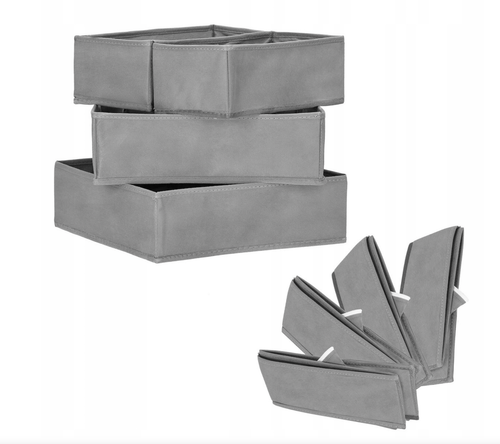 Organizer na bieliznę skarpetki do szuflady garderoby szary komplet 4 szt na Arena.pl