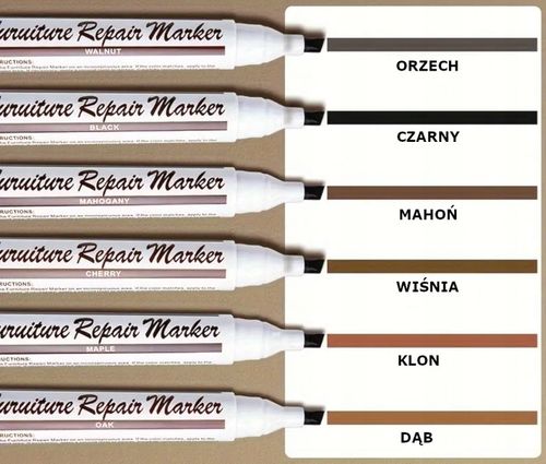 Zestaw naprawczy do mebli okien drzwi podłóg 12 części 6 kolorów wosk na Arena.pl