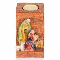 Świecznik na tealight świąteczny Bożonarodzeniowy Święta Rodzina Figurka 12