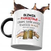Kubek Czarny Dla Oliwii Koleżanki Dziewczyny Z Nadrukiem Ze Zdjęciem