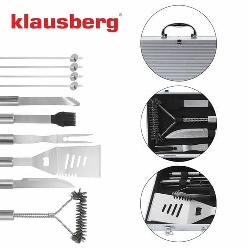 zestaw przyborów do grilla grillowania w walizce klausberg kb-7901 na Arena.pl