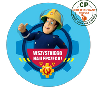 Opłatek na tort Strażak Sam