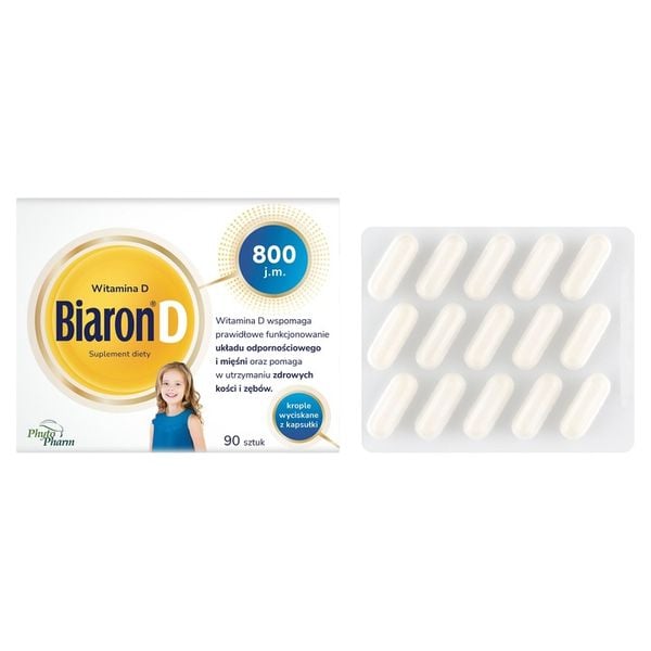 Biaron D800 Witamina D Dla Dzieci 90 Kapsułek Twist-Off zdjęcie 1