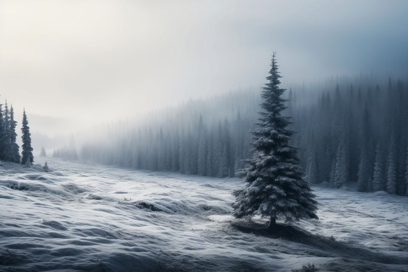 Plakat 60x40cm Samotna Choinka zdjęcie 1