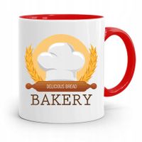 Kubek Czerwony Dla Piekarza Bakery Belicious Bread Z Nadrukiem Ze Zdjęciem