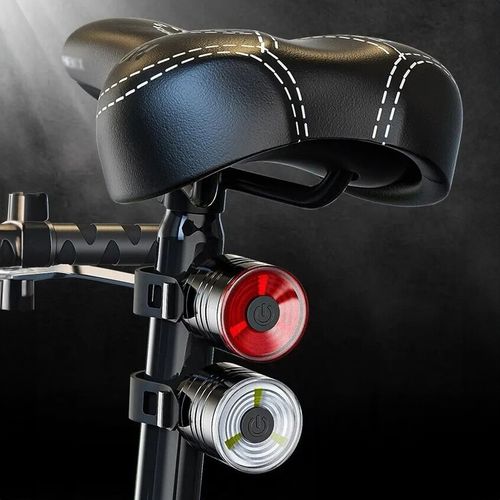 LAMPKA ROWEROWA PRZÓD TYŁ LED LAMPKI DO ROWERU NA KIEROWNICĘ ZESTAW BATERIE na Arena.pl