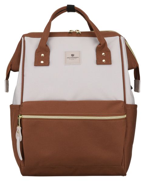 plecak materiałowy ptn alfa-5301 brown-beige zdjęcie 1