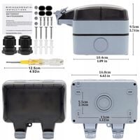 PODWÓJNE GNIAZDKO IP66 OGRODOWE ZEWNĘTRZNE WODOSZCZELNE GNIAZDO 230V