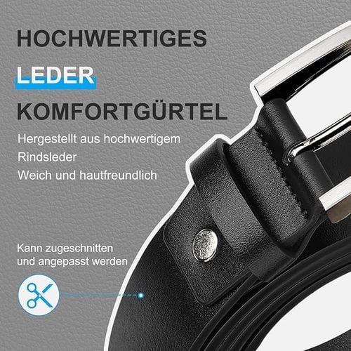 Elegancki Pasek Męski Skórzany Czarny 110cm Regulowany z Klamrą 38mm na Arena.pl